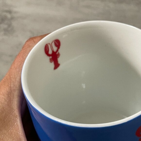 Keep Calm and Eat Lobster Old Orchard Beach Maine Blue Ceramic Mug by Cape Shore - Picture 5 of 6